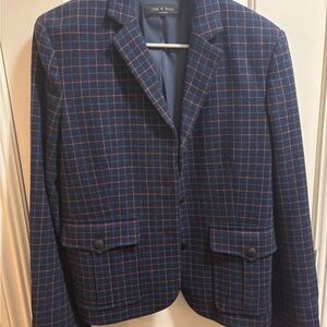 Rag & Bone Navy Red Plaid Blazer SIZE UNKNOWN Barely Worn Women’s Jacket